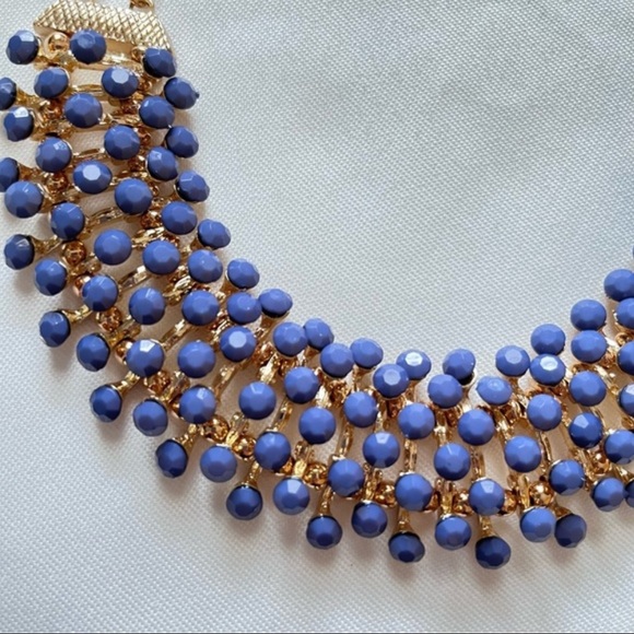 Egyptian Revival Bib Collar Necklace Opaque Bluish/Purple Stone Pin Cushion - Picture 5 of 16